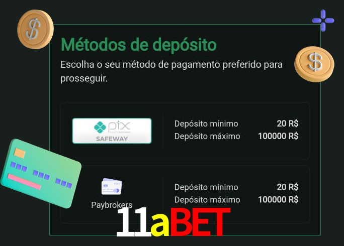 O cassino 11abet oferece uma grande variedade de métodos de pagamento